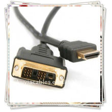 Alta qualidade 1.8m 6FT DVI 24 + 1 para cabo HDMI cabo banhado para HD 1080p PC LCD cabo do computador cabo